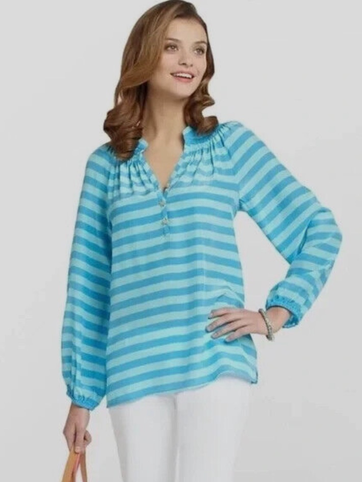 **Lilly Pulitzer 100% Silk Elsa Blouse - Xs**